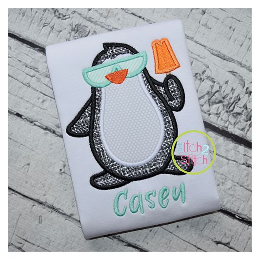 Penguin Popsicle Applique | Machine Embroidery Designs by JuJu
