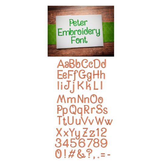 Peter Embroidery Font Machine Embroidery Designs by JuJu