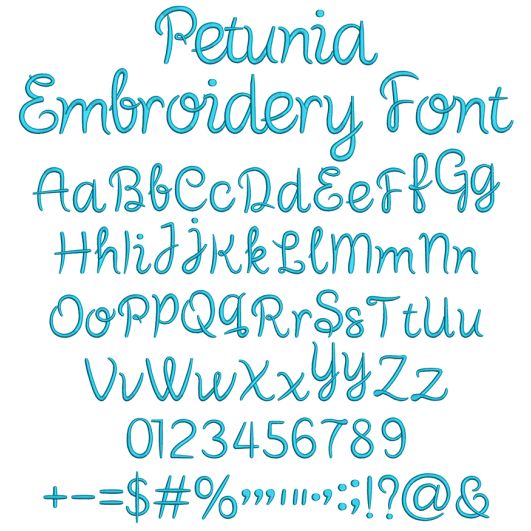 Petunia Embroidery Font | Machine Embroidery Designs by JuJu