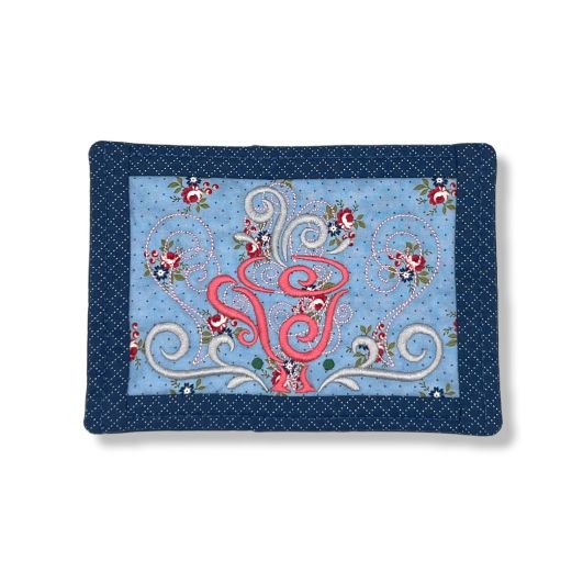 ITH Swirly Tea Mug Rug | Machine Embroidery Designs by JuJu