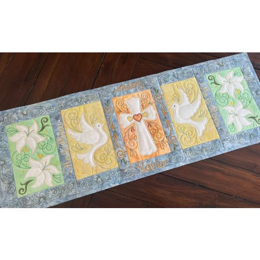 ITH Easter Blessings Table Runner | Machine Embroidery Designs by JuJu