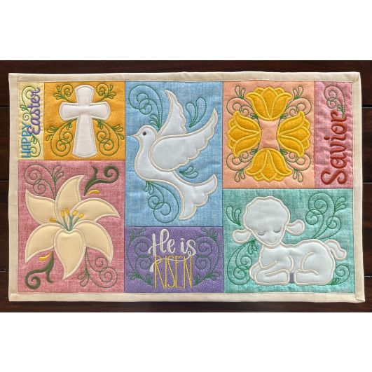 ITH Easter Blessings Placemat | Machine Embroidery Designs by JuJu