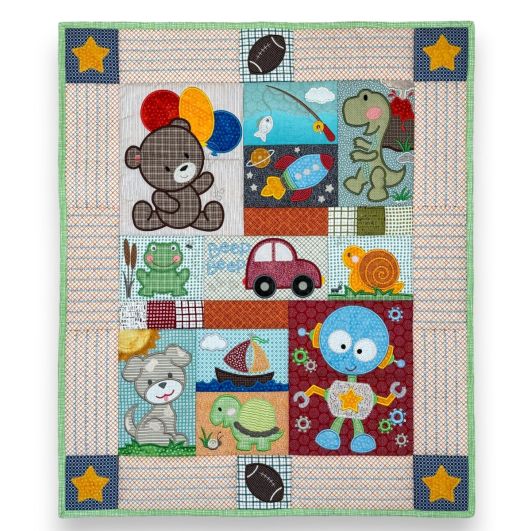 ITH Snips and Snails Baby Quilt | Machine Embroidery Designs by JuJu