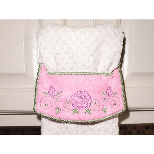 ITH Roses Wrap Around Towel Topper 3 | Machine Embroidery Designs by JuJu
