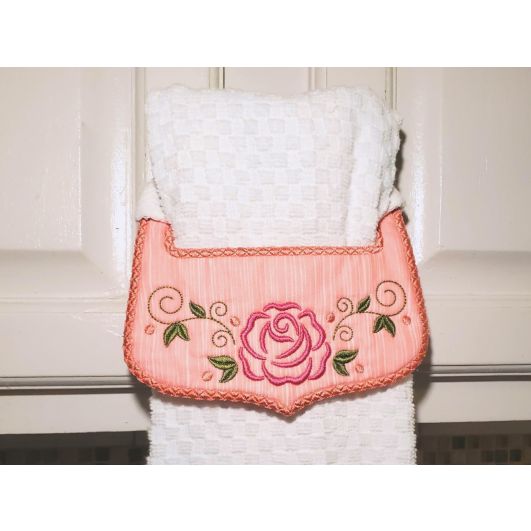 ITH Roses Wrap Around Towel Topper 1 | Machine Embroidery Designs by JuJu