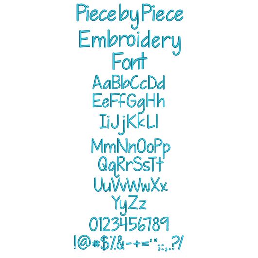 Piece by Piece Embroidery Font Machine Embroidery Designs by JuJu