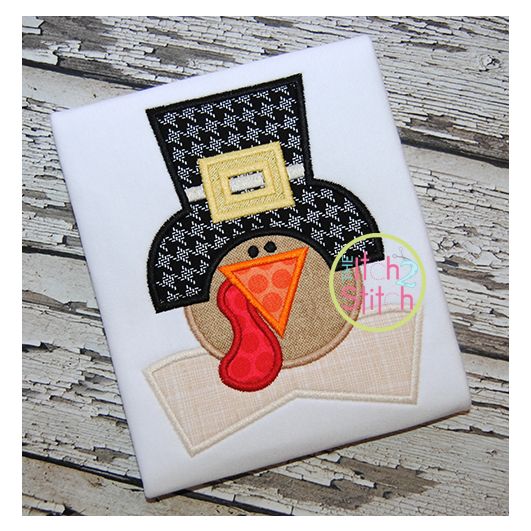 Turkey Pilgrim Applique | Machine Embroidery Designs by JuJu