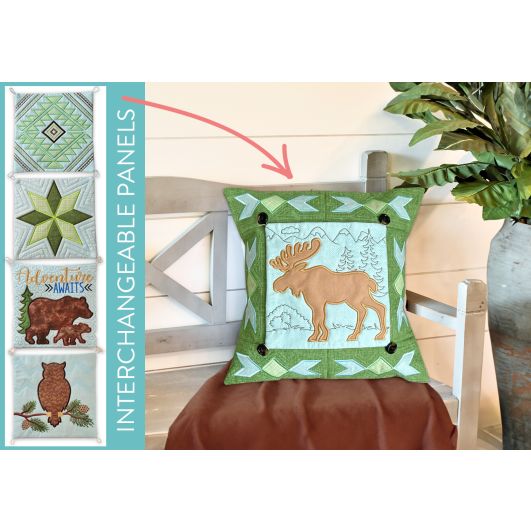 ITH Northwoods Interchangeable Pillow | Machine Embroidery Designs by JuJu