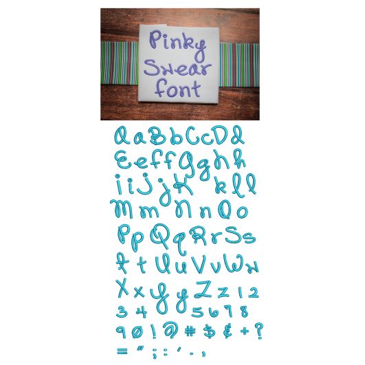 Pinky Swear Embroidery Font Machine Embroidery Designs by JuJu