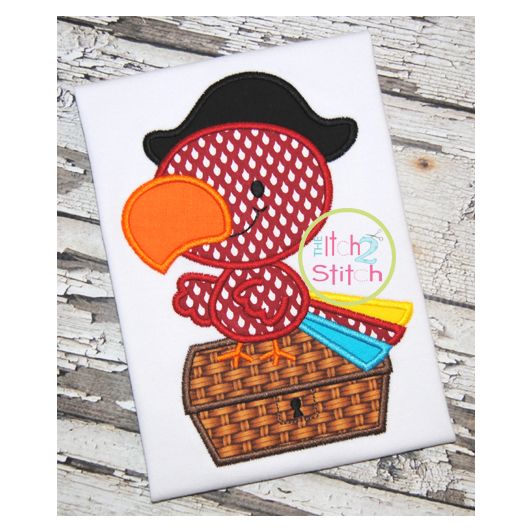 Pirate Parrot Applique | Machine Embroidery Designs by JuJu