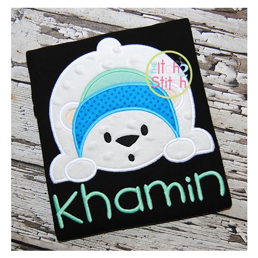 Polar Bear Applique | Machine Embroidery Designs by JuJu