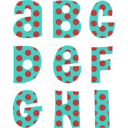 Polka Dot Fill Stitch Font | Machine Embroidery Designs by JuJu