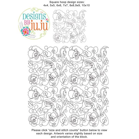 Poppies End-to-End Quilting | Machine Embroidery Designs by JuJu