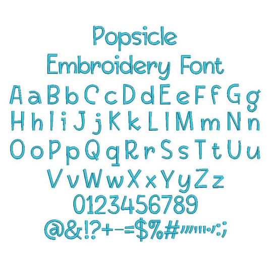 Popsicle Embroidery Font | Machine Embroidery Designs by JuJu