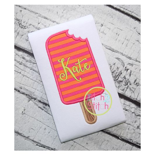 Popsicle Bite Applique | Machine Embroidery Designs by JuJu