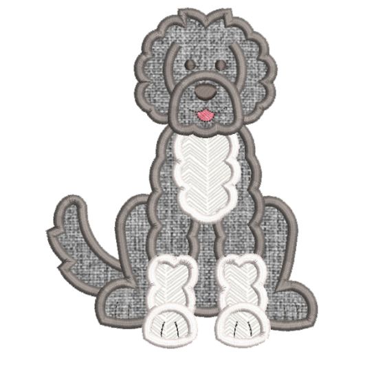 Free Portuguese Water Dog Applique Machine Embroidery Designs by JuJu