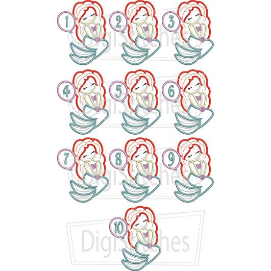 Pretty Princess 10 Birthday Applique