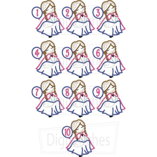 Pretty Princess 2 Birthday Applique