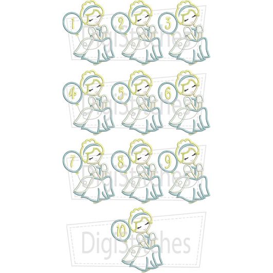 Pretty Princess 3 Birthday Applique