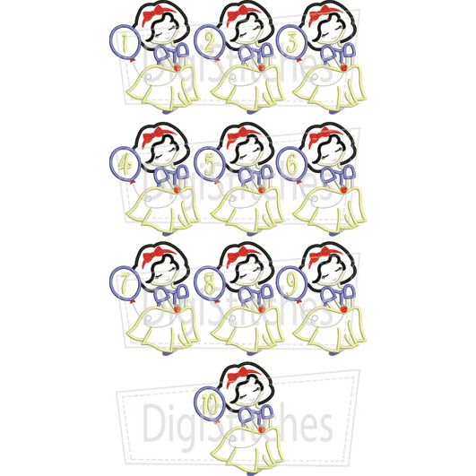 Pretty Princess 4 Birthday Applique
