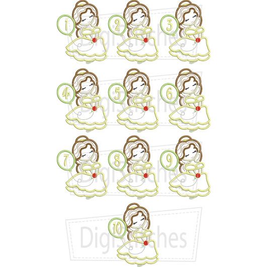 Pretty Princess 6 Birthday Applique