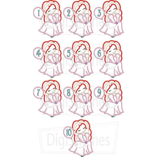 Pretty Princess 7 Birthday Applique