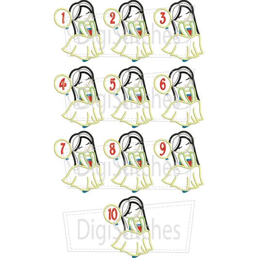 Pretty Princess 9 Birthday Applique