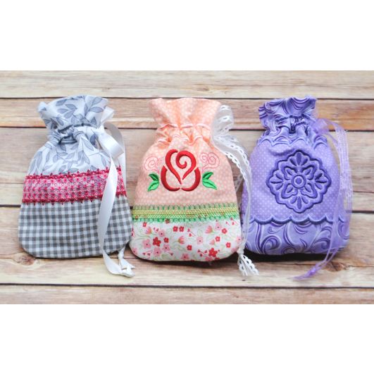 Pretty Treat Bags Set 2 | Machine Embroidery Designs by JuJu
