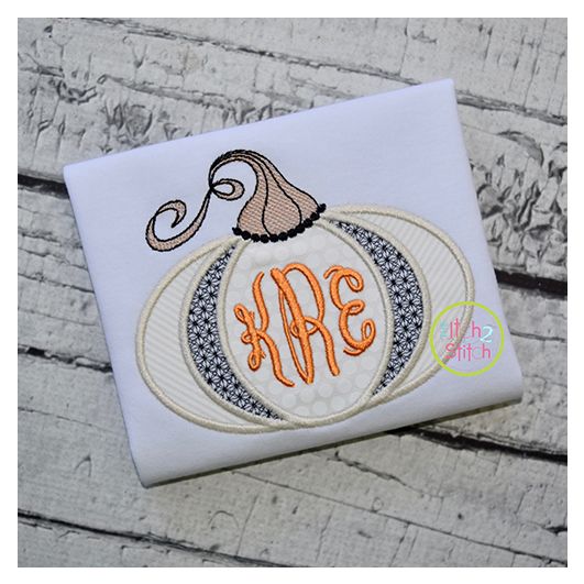 Pretty Pumpkin Applique | Machine Embroidery Designs by JuJu