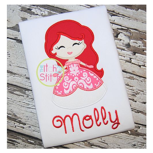 Princess 3 Applique | Machine Embroidery Designs by JuJu