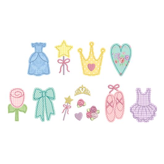Princess Alphabet Embellishment Kit Embroidery Design Set | Designs by JuJu