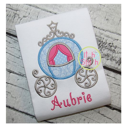 Princess Carriage Applique | Machine Embroidery Designs by JuJu