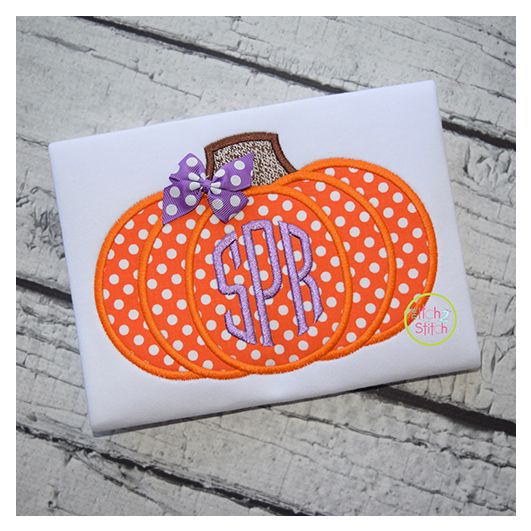 Pumpkin 2 Applique | Machine Embroidery Designs by JuJu