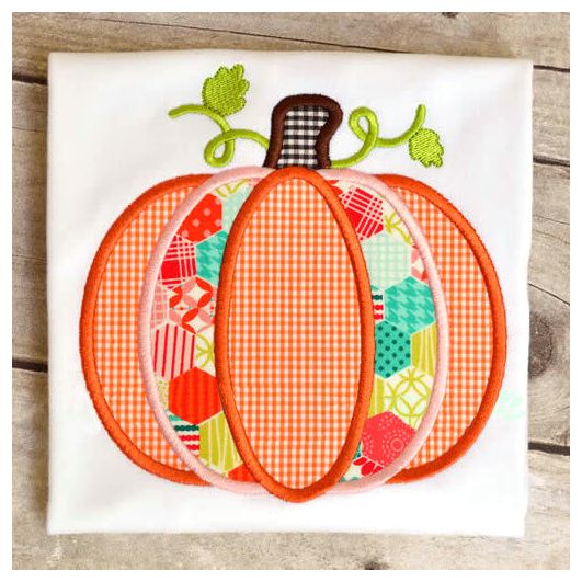 Fall Pumpkin Applique Embroidery Design