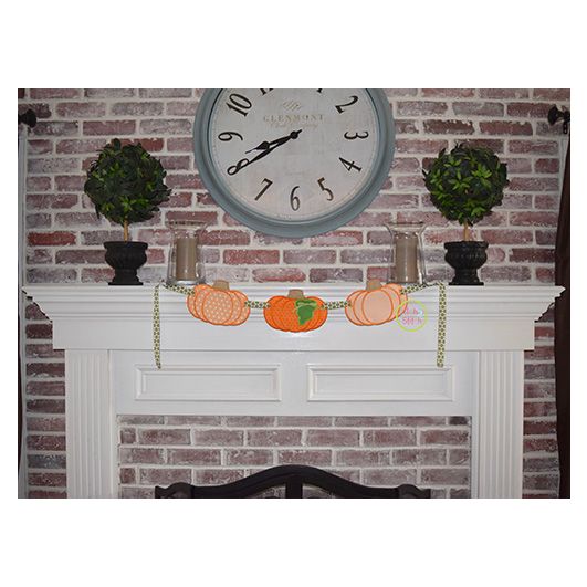 ITH Pumpkin Banner Charm | Machine Embroidery Designs by JuJu