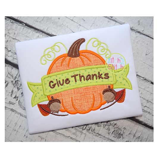Pumpkin Banner Applique | Machine Embroidery Designs by JuJu