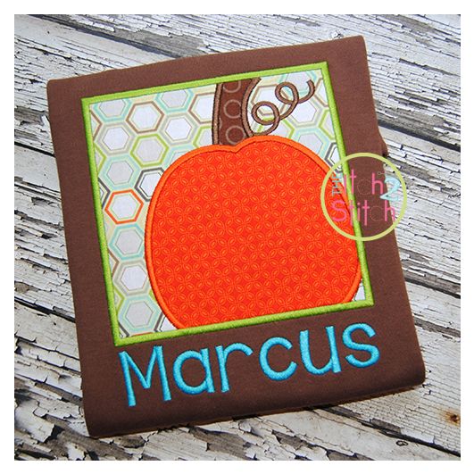 Pumpkin Box Applique | Machine Embroidery Designs by JuJu