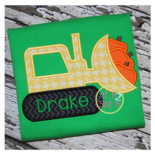 Pumpkin Dozer Applique | Machine Embroidery Designs by JuJu