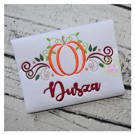 Pumpkin Flourish Embroidery | Machine Embroidery Designs by JuJu