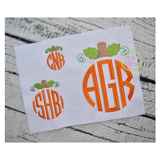 Pumpkin Monogram Topper Fill Embroidery | Machine Embroidery Designs by JuJu