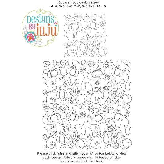 Pumpkins End-to-End Quilting | Machine Embroidery Designs by JuJu
