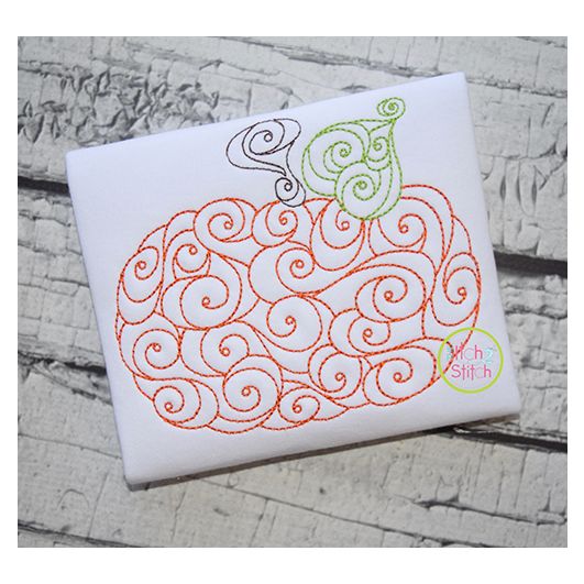 Pumpkin Swirls Bean Embroidery | Machine Embroidery Designs by JuJu