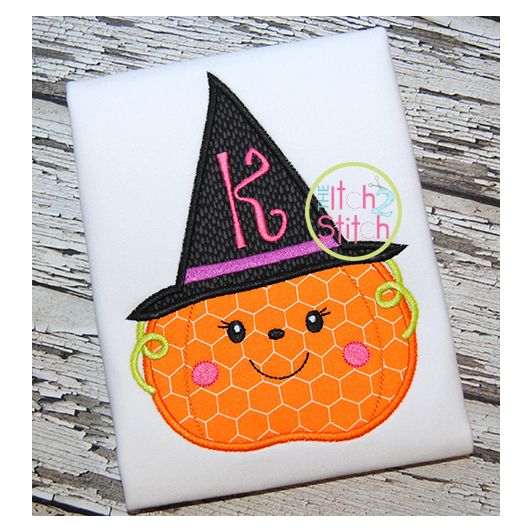 Pumpkin Witch | Machine Embroidery Designs by JuJu