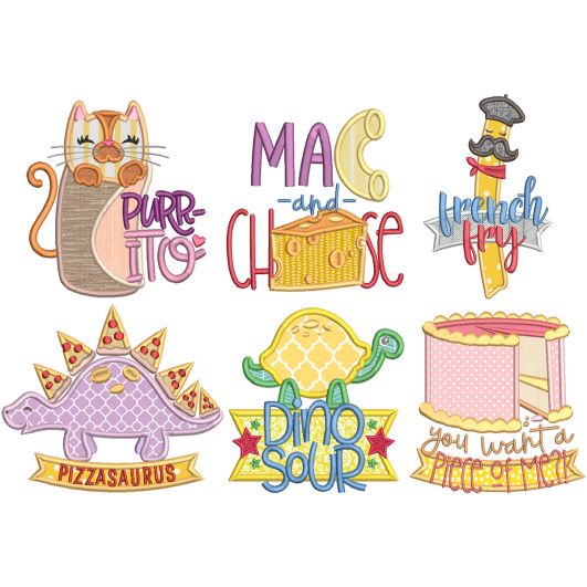 Punny Food 2 Machine Embroidery Designs by JuJu