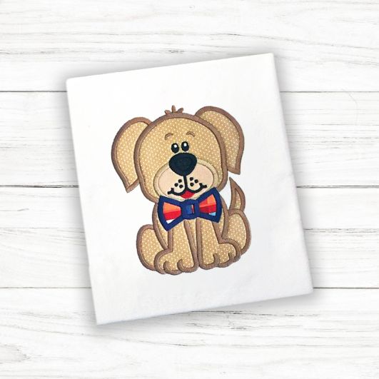 Puppy Boy Applique | Machine Embroidery Designs by JuJu
