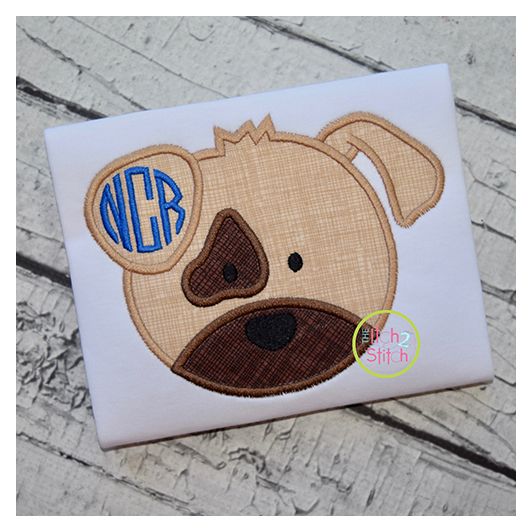 Puppy Face Applique | Machine Embroidery Designs by JuJu