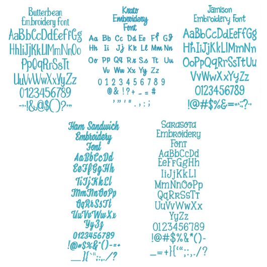 Quarter Inch Font Bundle 3 | Machine Embroidery Designs by JuJu