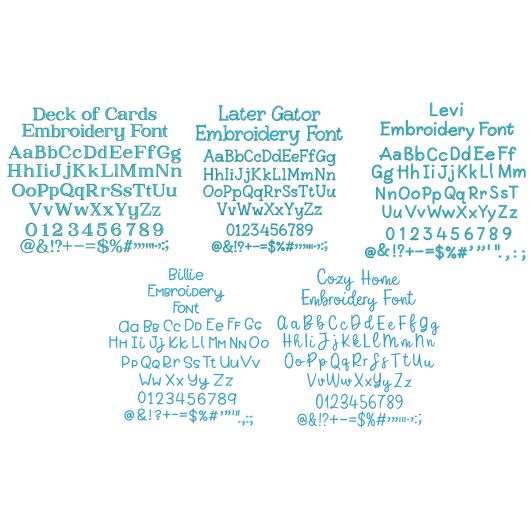 Quarter Inch Font Bundle 14 | Machine Embroidery Designs by JuJu
