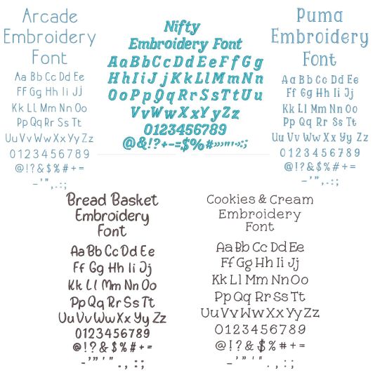 Quarter Inch Font Bundle 17 | Machine Embroidery Designs by JuJu