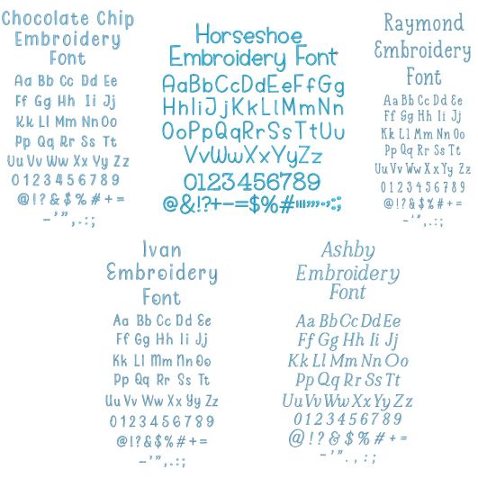Quarter Inch Font Bundle 18 | Machine Embroidery Designs by JuJu